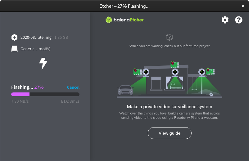 Etcher Flashing Raspberry Pi OS